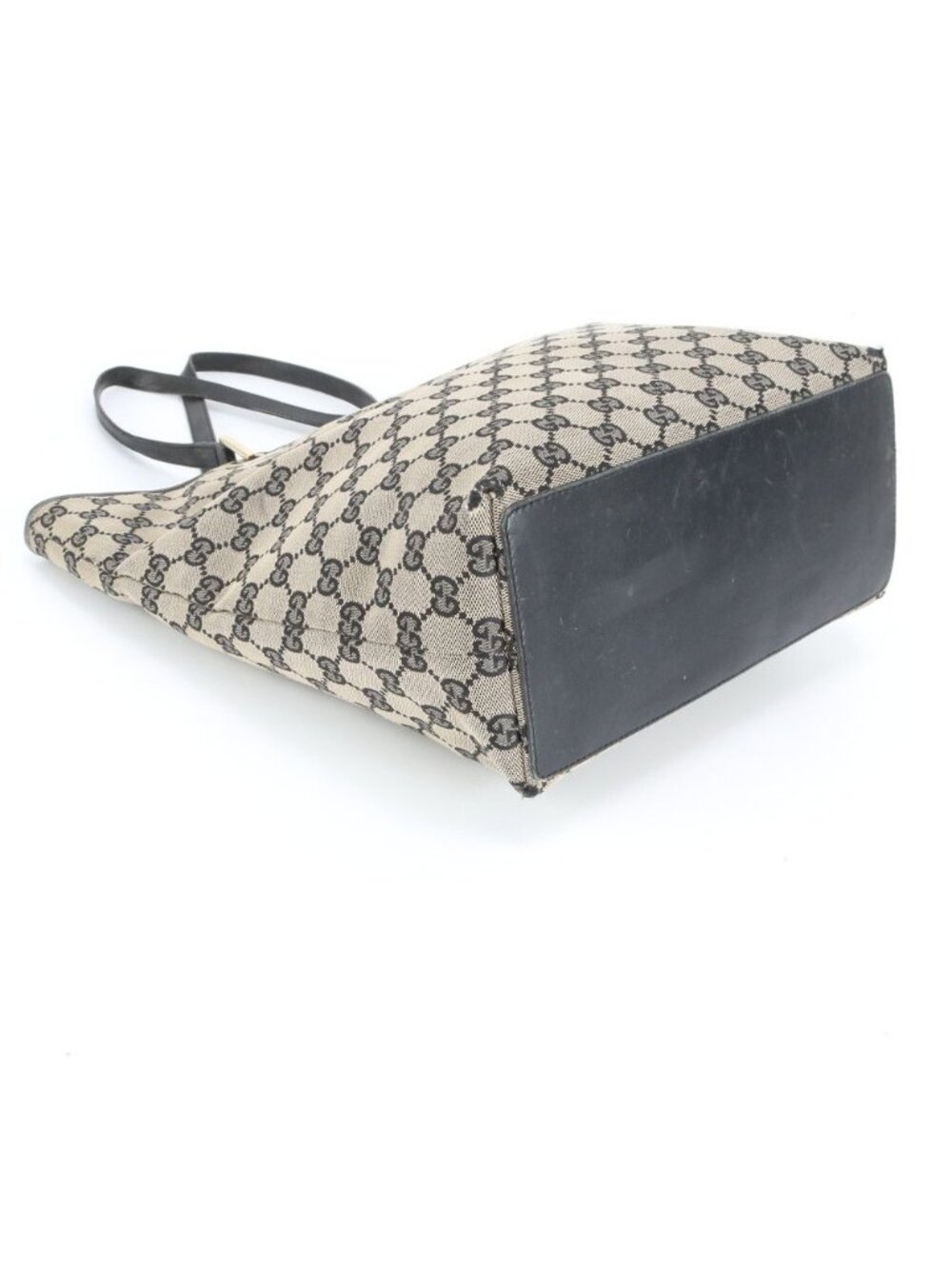 Gucci GG Canvas Leather Tote Shoulder Hand Black - Picture 4 of 10